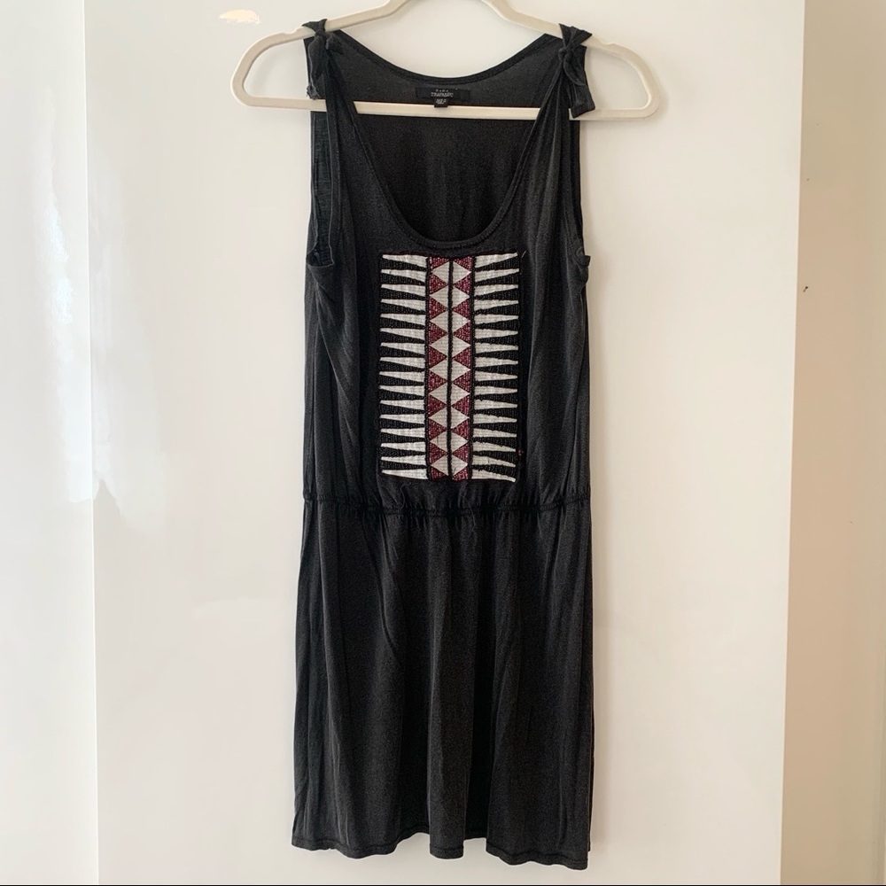 Vintage Zara Dress, Aztec Beaded Black, Small